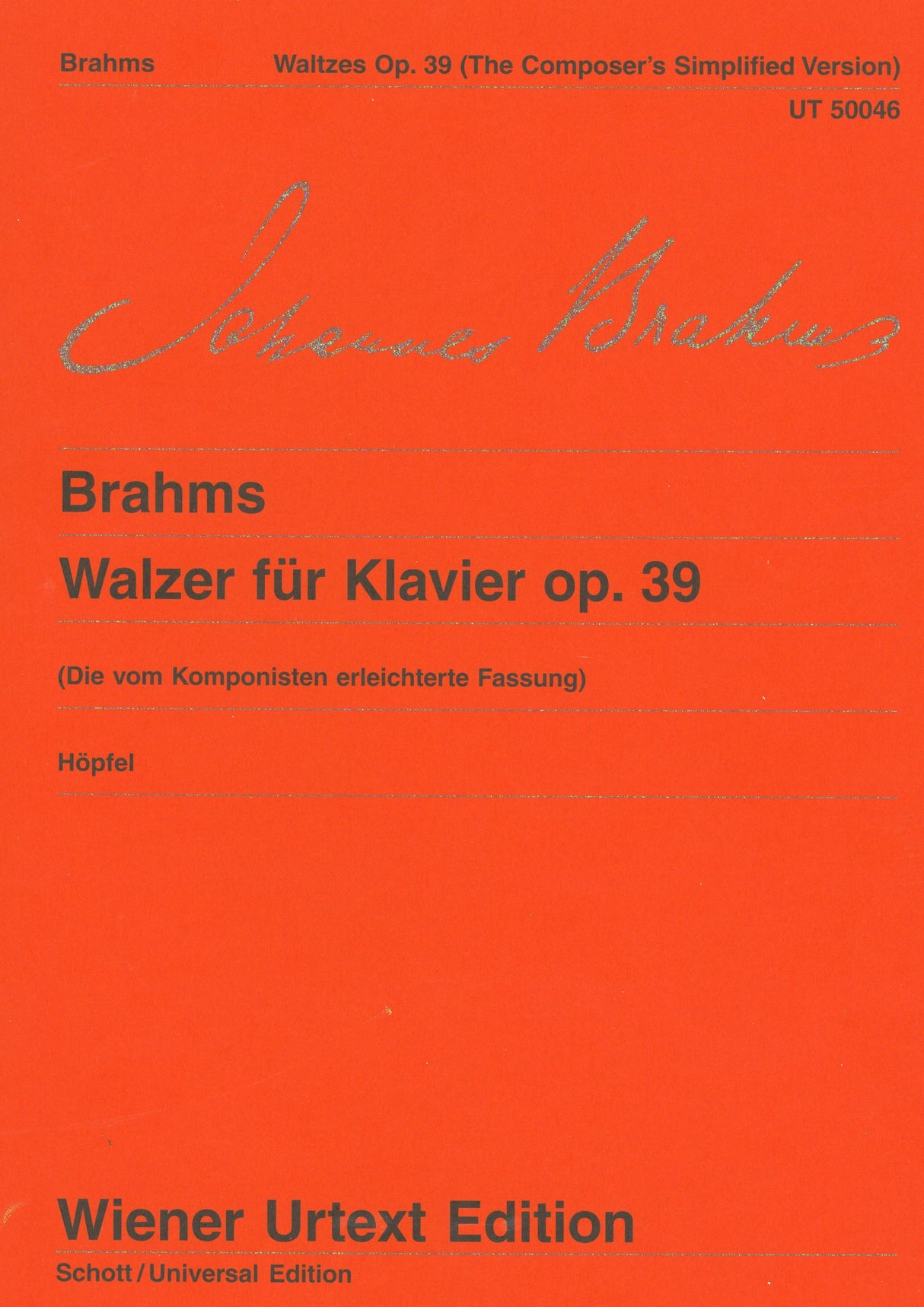 Brahms: Waltzes, Op. 39 (Simplified Version)