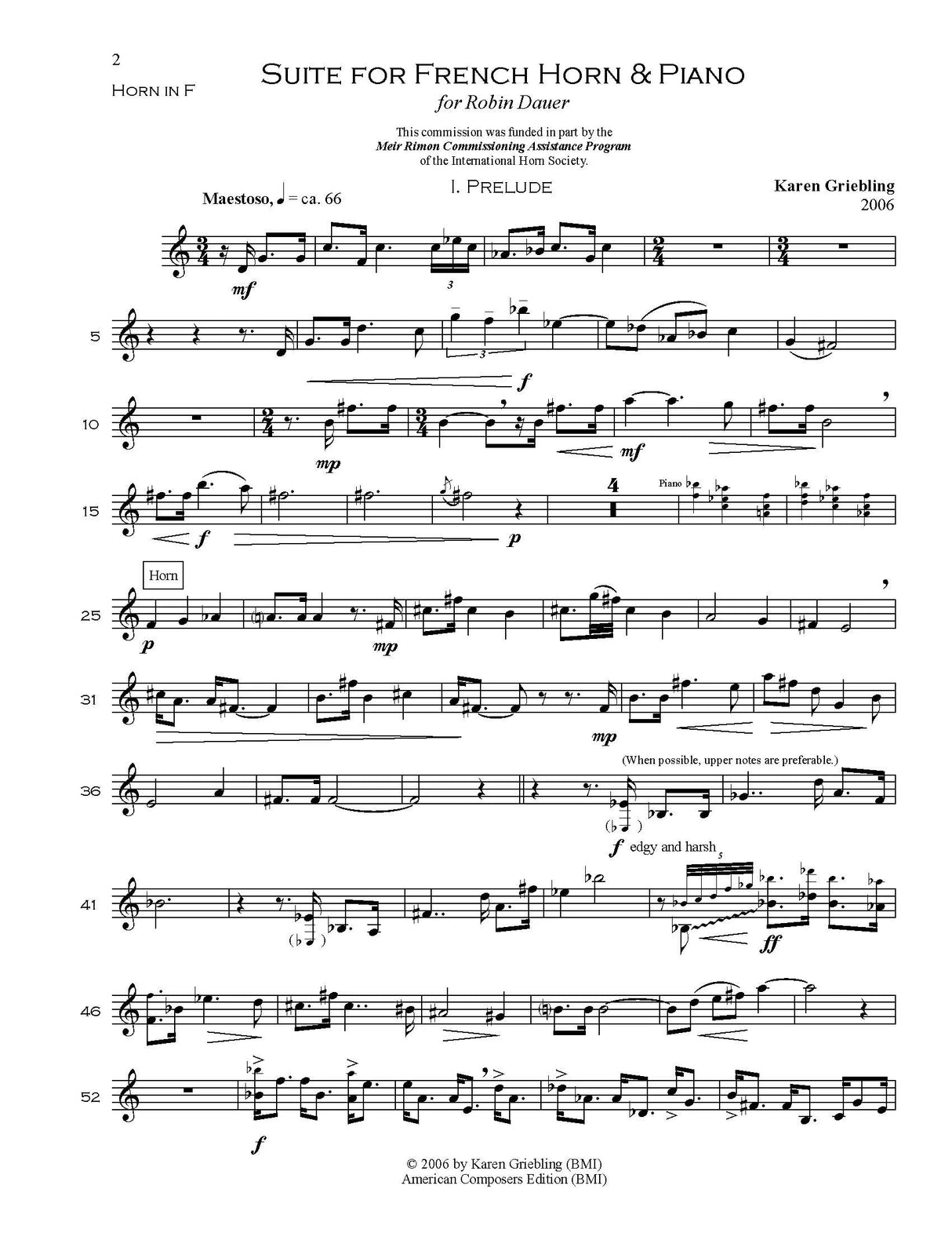 Griebling: Suite for Horn & Piano