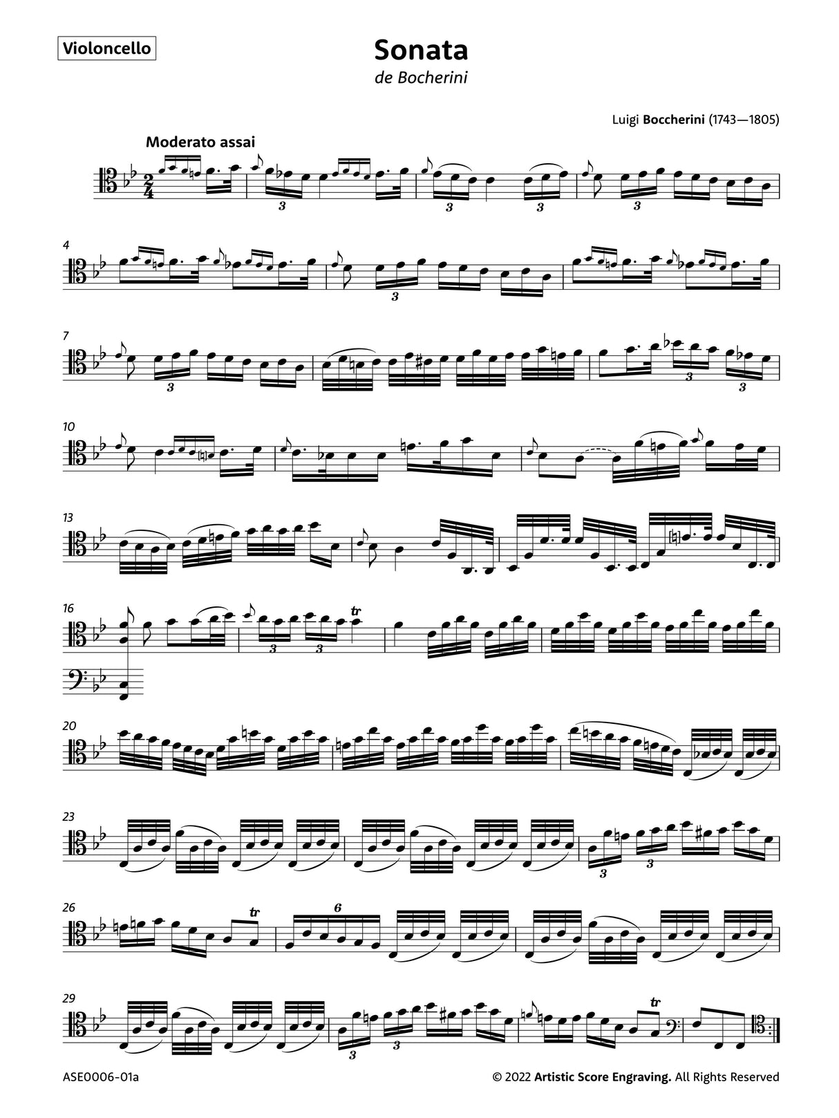 Boccherini: Cello Sonata in B-flat Major, Op. posth.