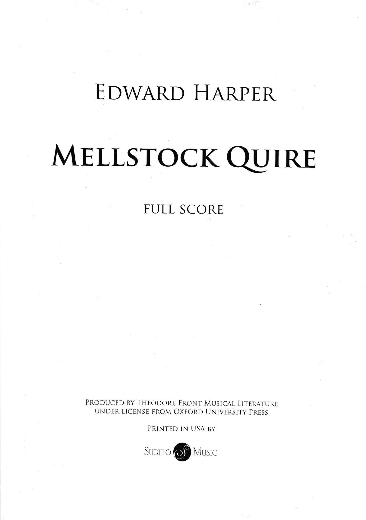 Harper: The Mellstock Quire