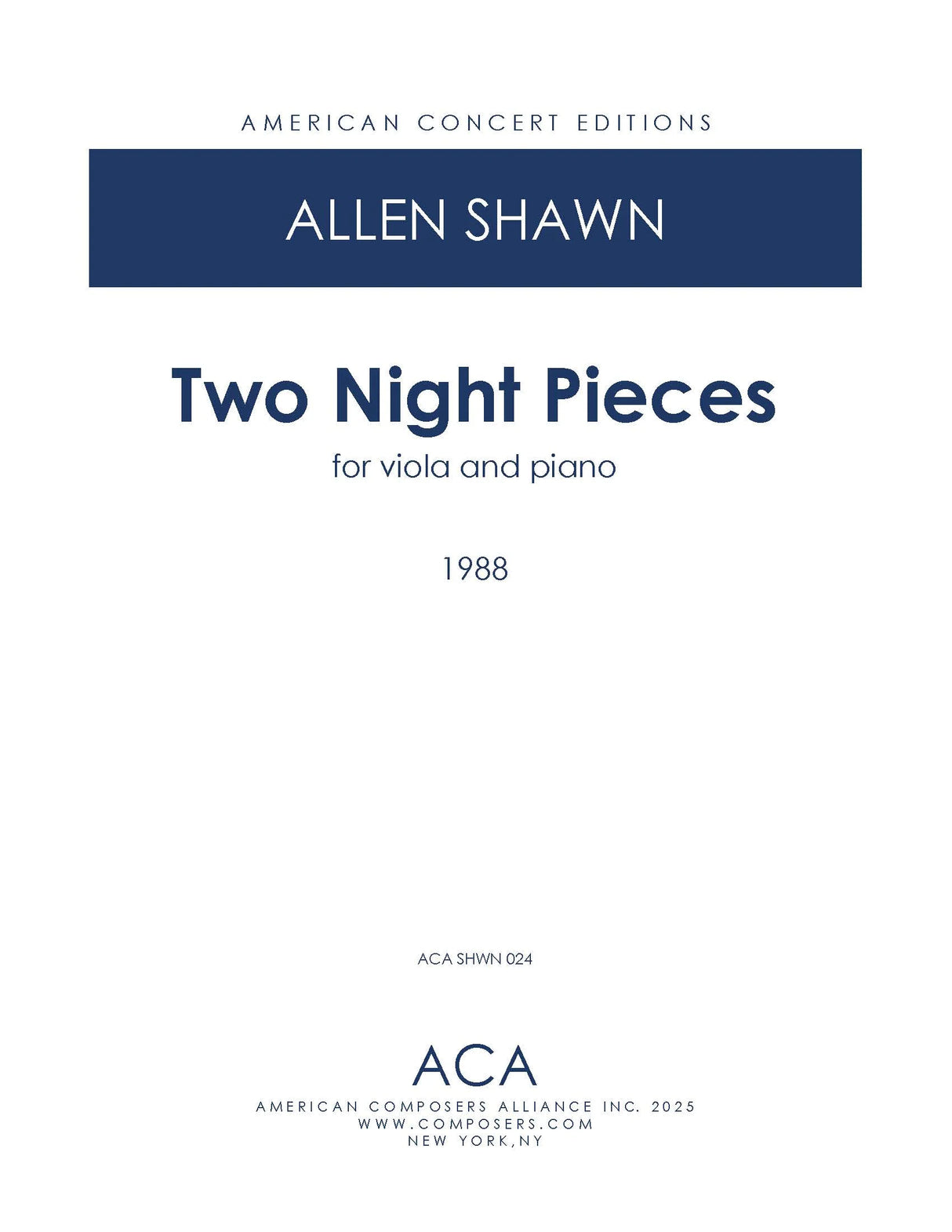 Shawn: Two Night Pieces