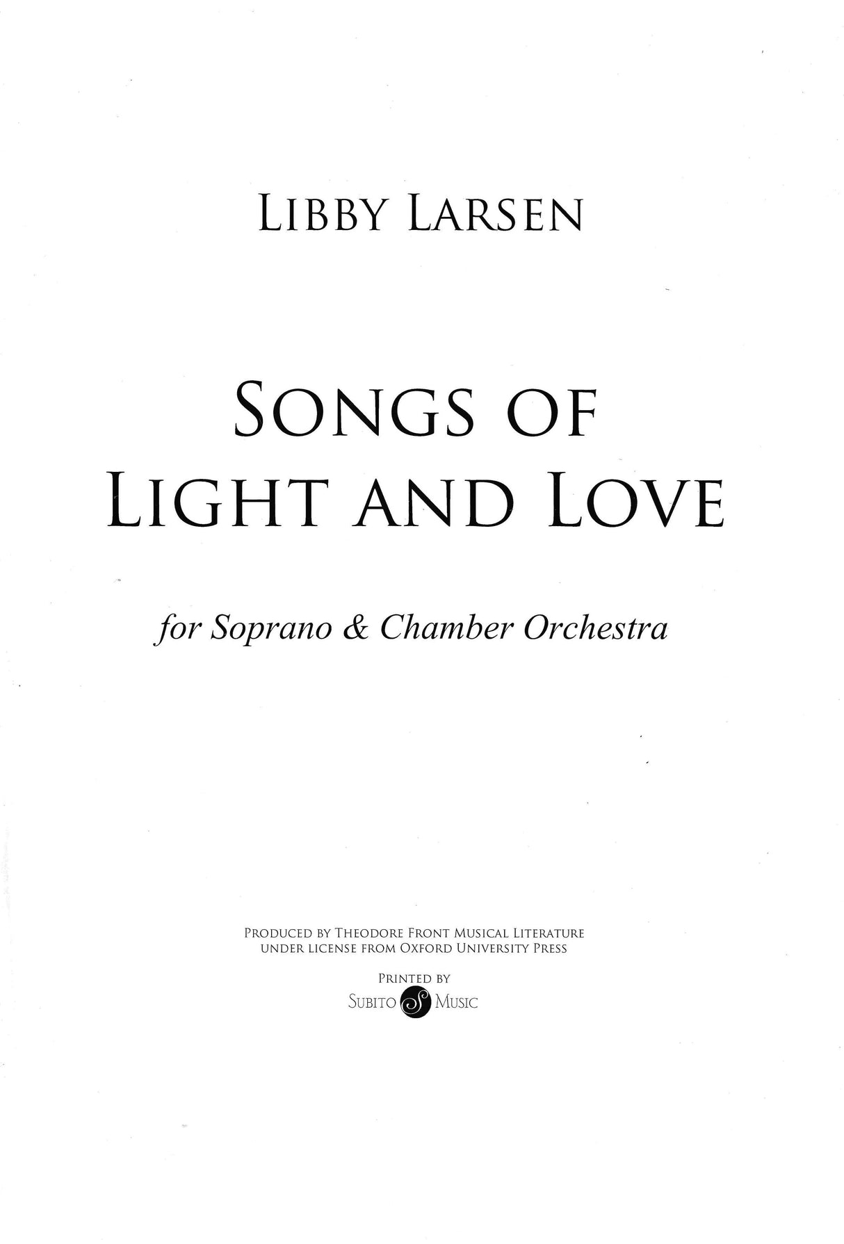 Larsen: Songs of Light and Love