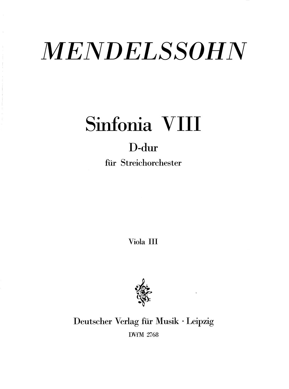 Mendelssohn: Sinfonia No. 8 in D Major, MWV N 8