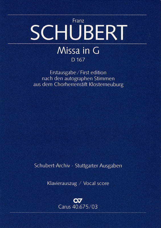 Schubert: Mass in G Major, D 167