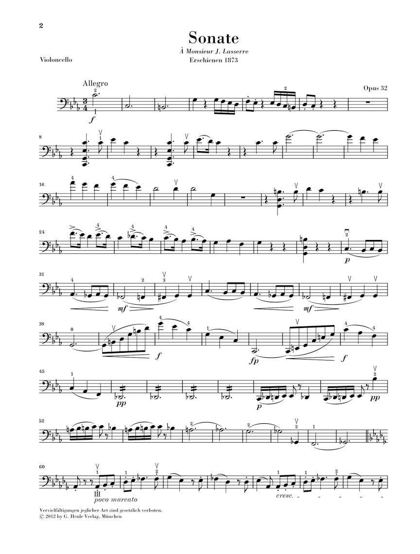 Saint-Saëns: Cello Sonata No. 1 in C Minor, Op. 32