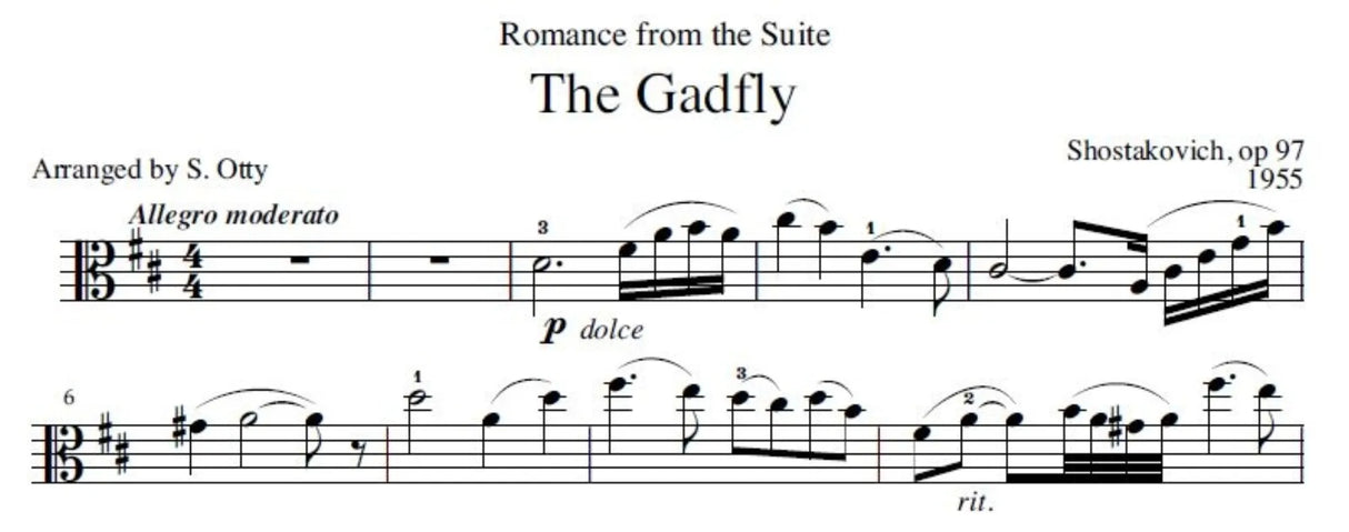 Shostakovich: Romance from "The Gadfly" (arr. for viola)