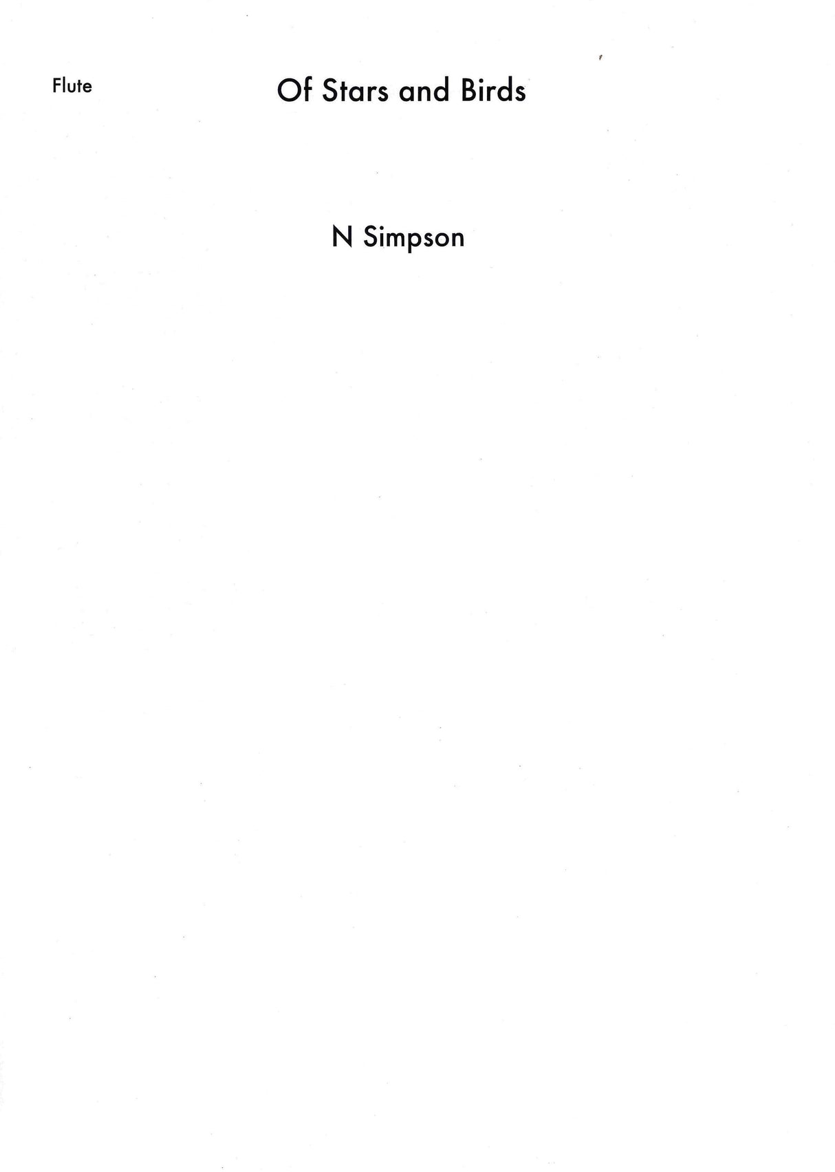 N. Simpson: Of Stars and Birds (Version for Flute, Clarinet, & Vibraphone)