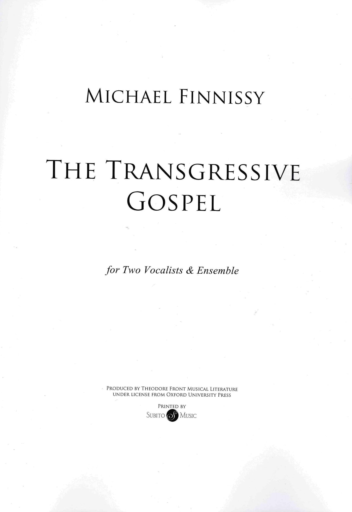 Finnissy: The Transgressive Gospel