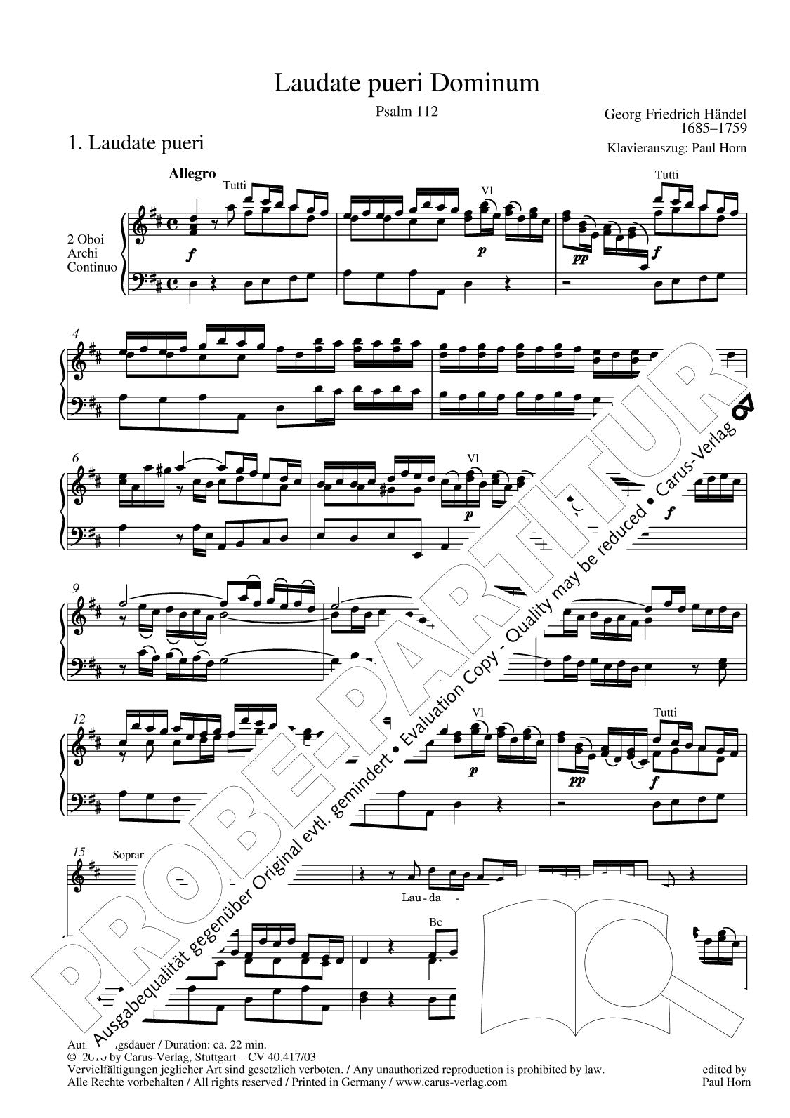 Handel: Laudate Pueri (Psalm 112)