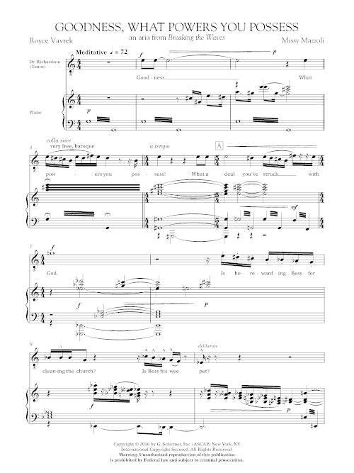 Mazzoli: Goodness, What Powers You Possess