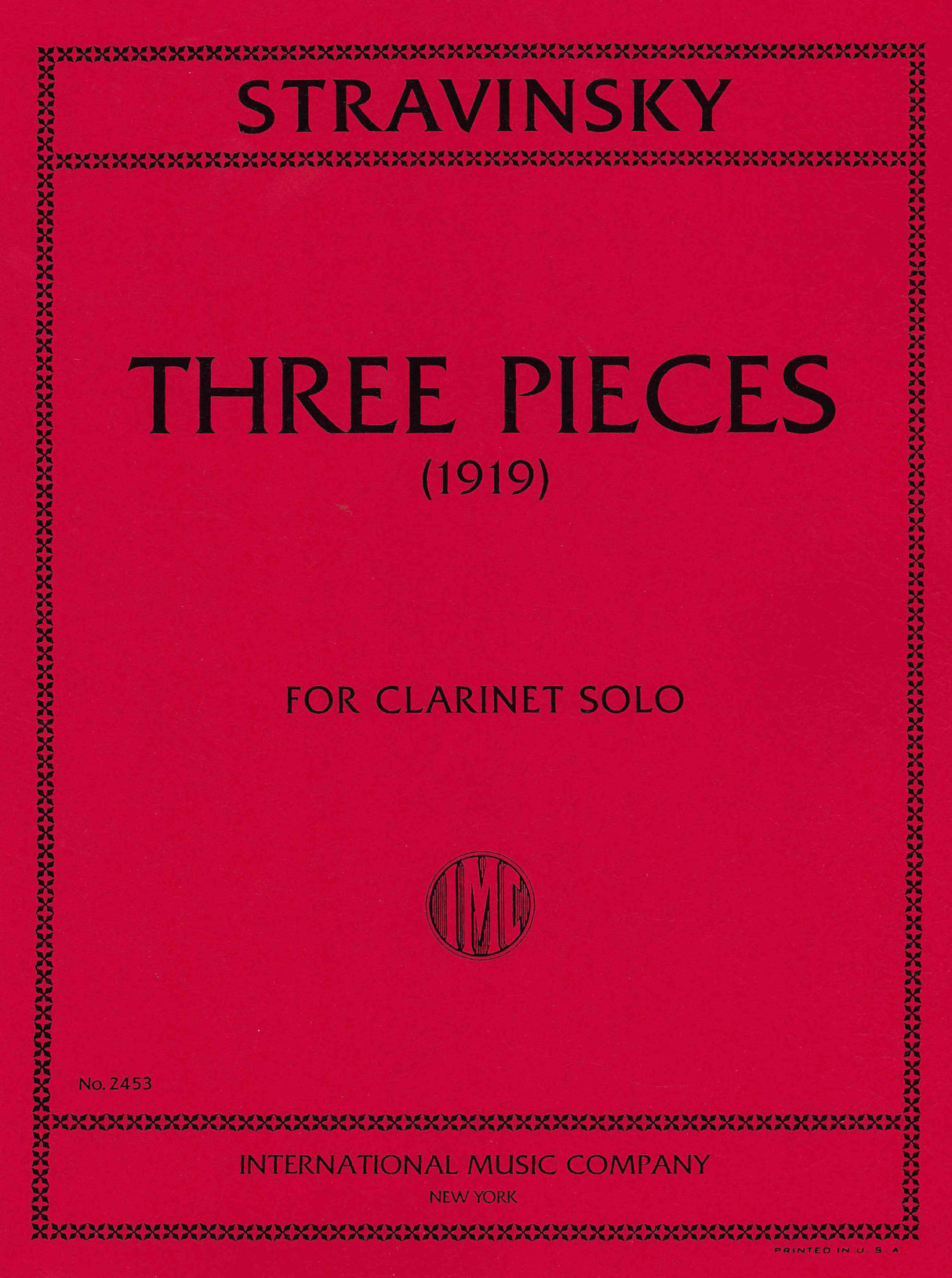 Stravinsky: Three Pieces for Solo Clarinet