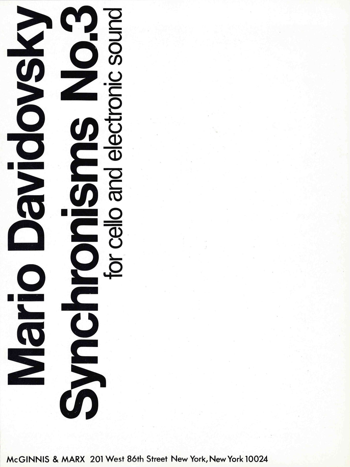 Davidovsky: Synchronisms No. 3
