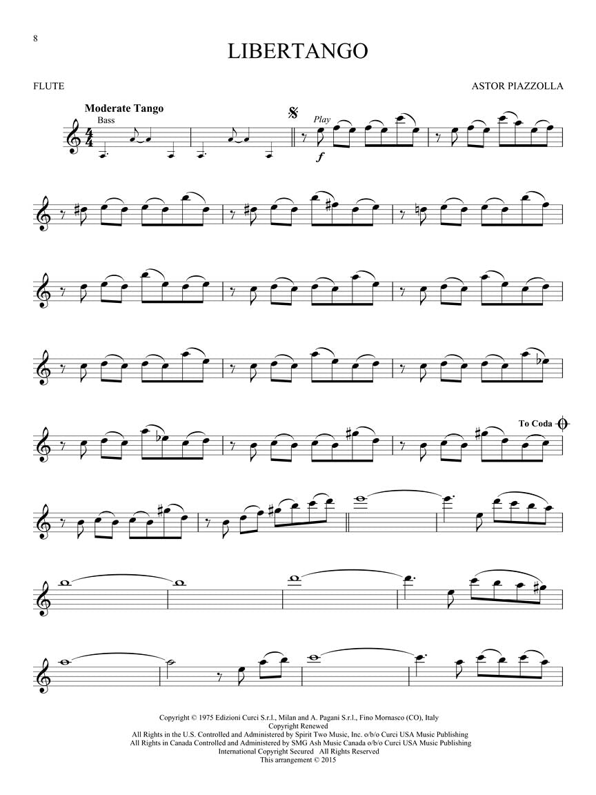Piazzolla Tangos for Flute
