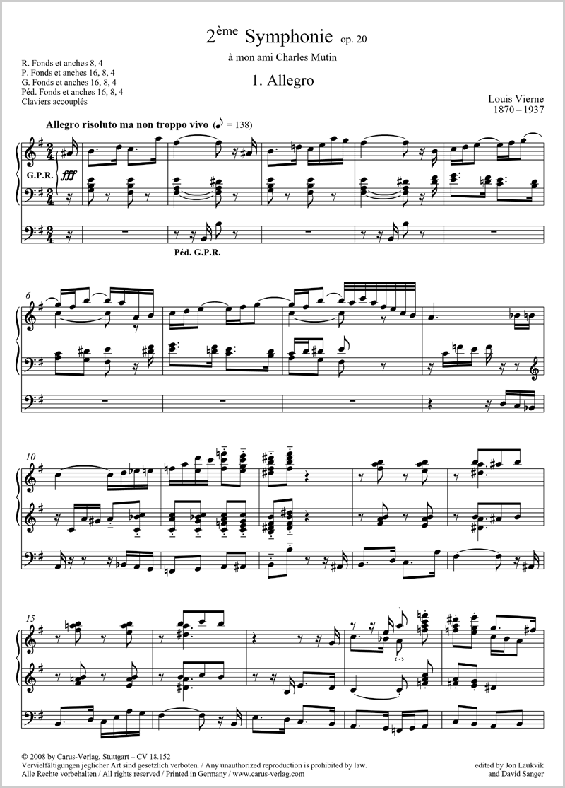 Vierne: Symphonie No. 2, Op. 20