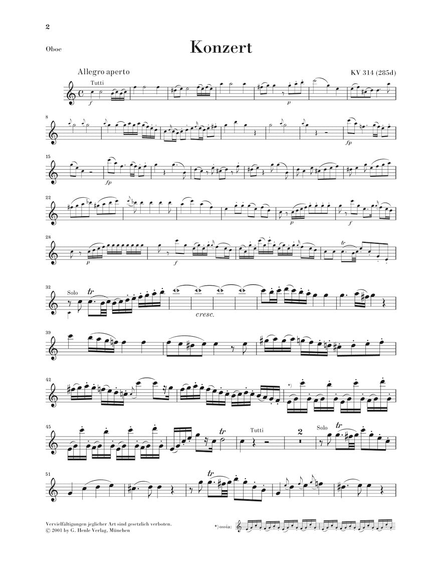 Mozart: Oboe Concerto in C Major, K. 314 (285d)
