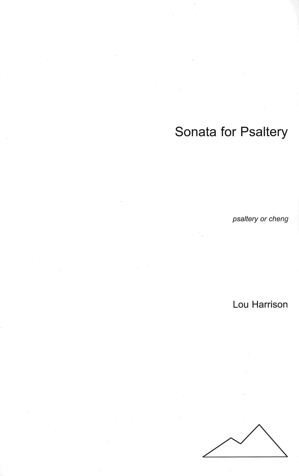 Harrison: Sonata for Psaltery