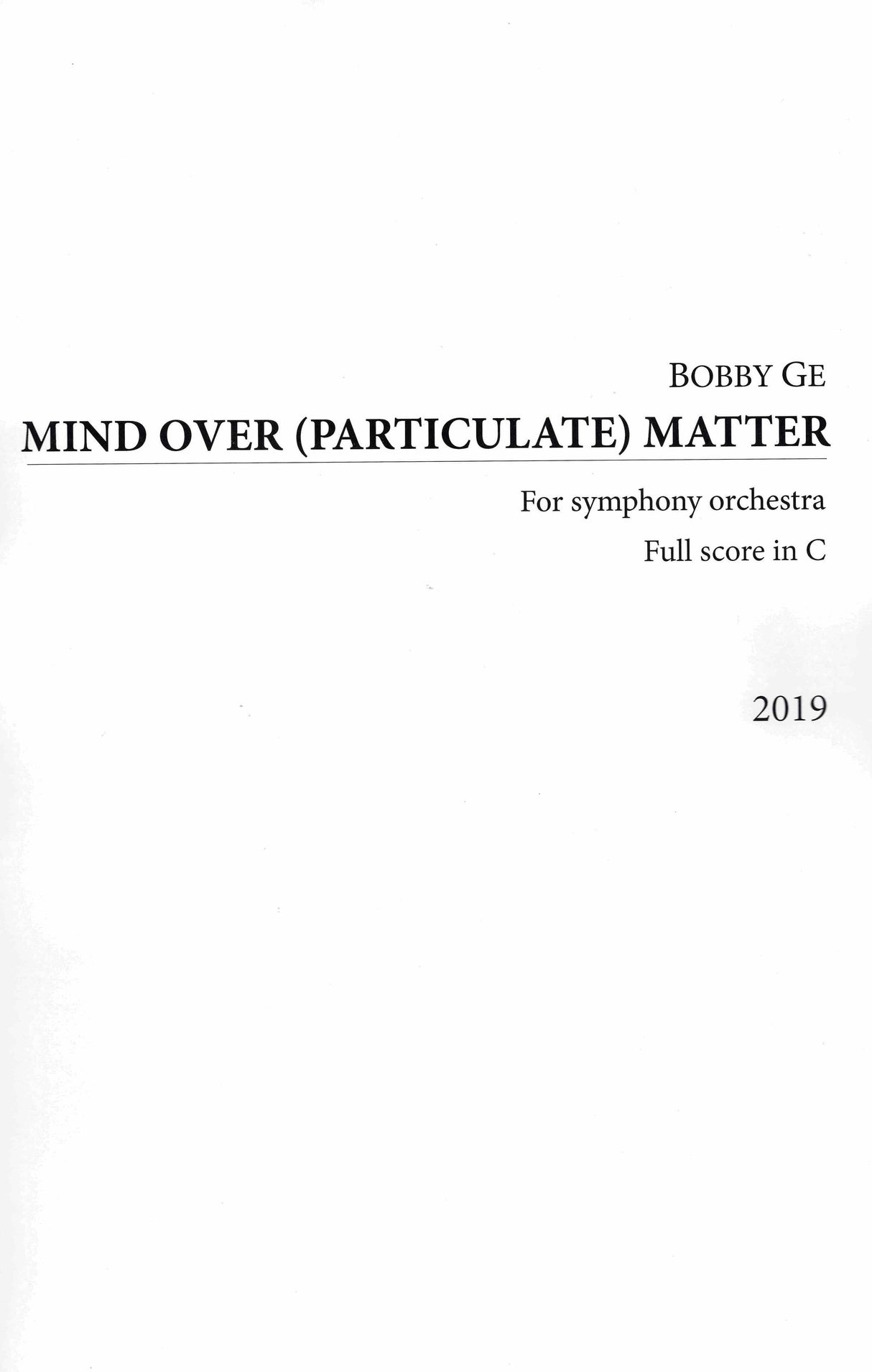 Ge: Mind Over (Particulate) Matter