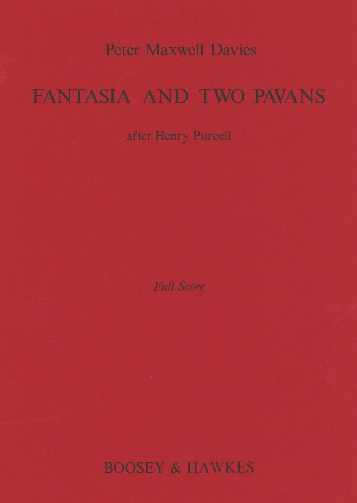 Davies: Fantasia and 2 Pavans after Henry Purcell