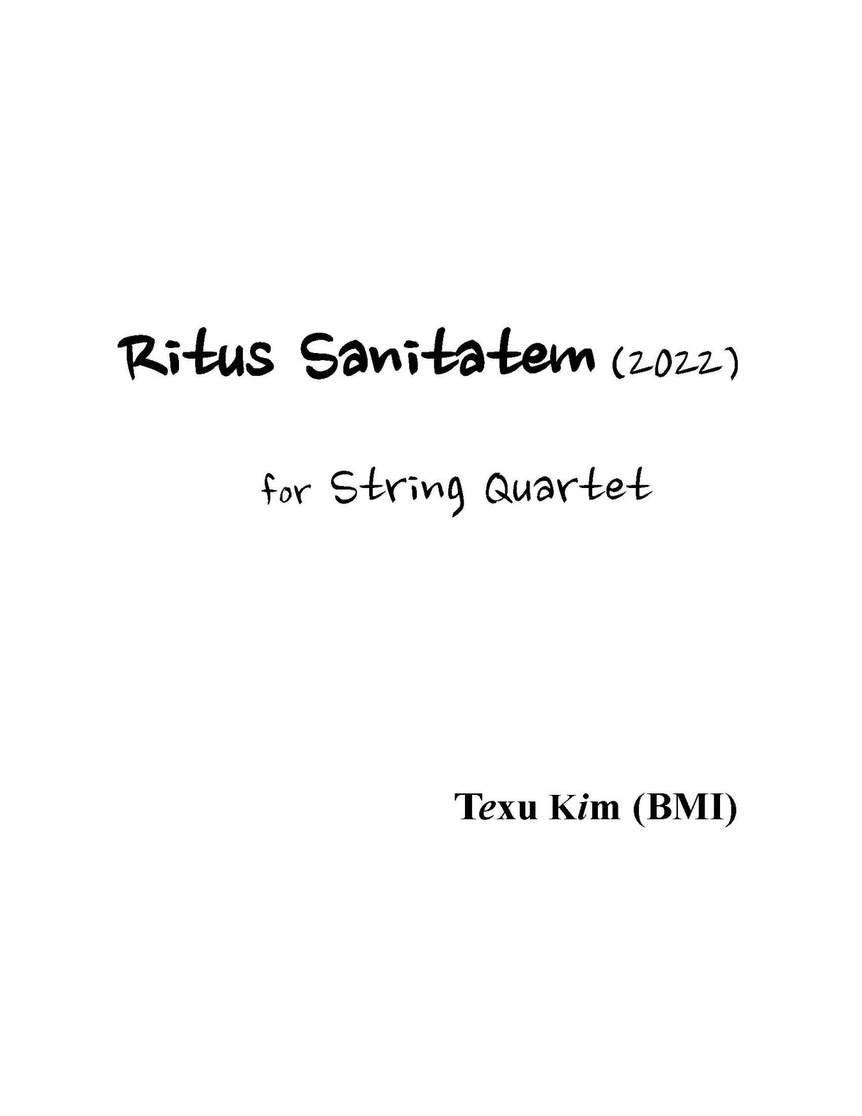 T. Kim: Ritus Sanitatem