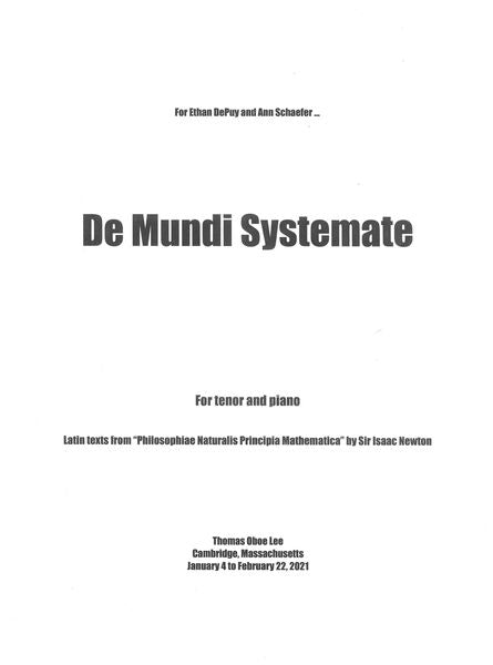 T.O. Lee: De Mundi Systemate