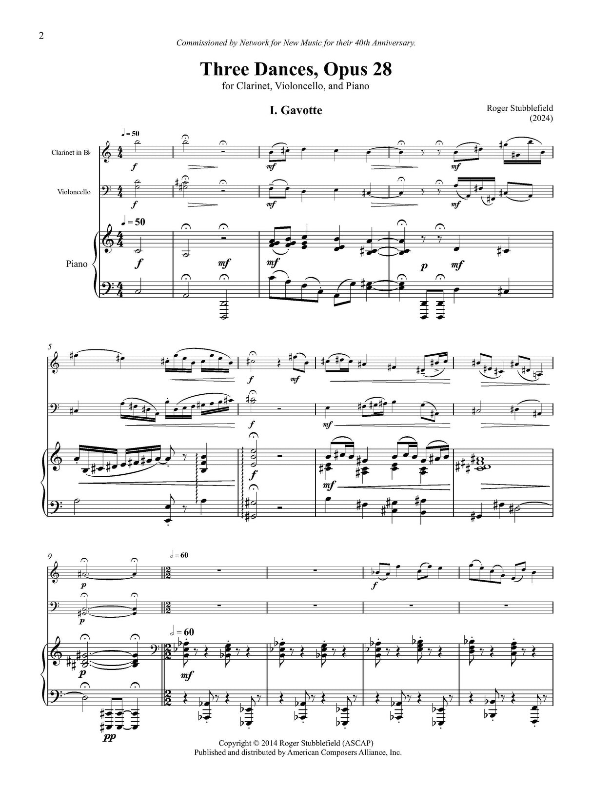 Stubblefield: 3 Dances, Op. 28