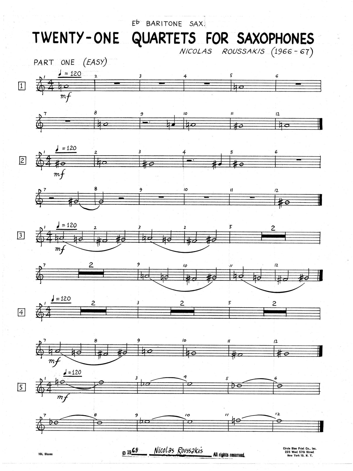 Roussakis: 21 Saxophone Quartets