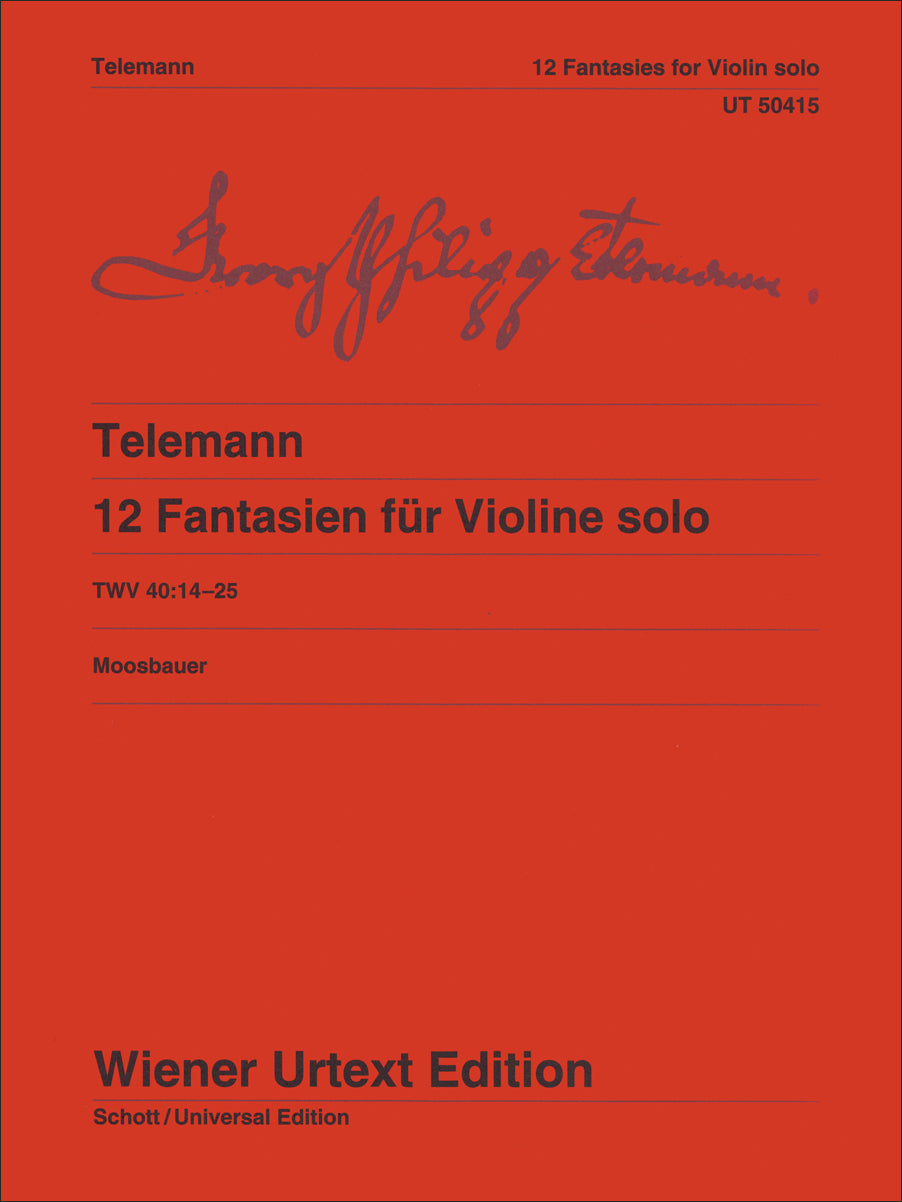 Telemann: 12 Fantasies for Violin without Bass, TWV 40:14-25