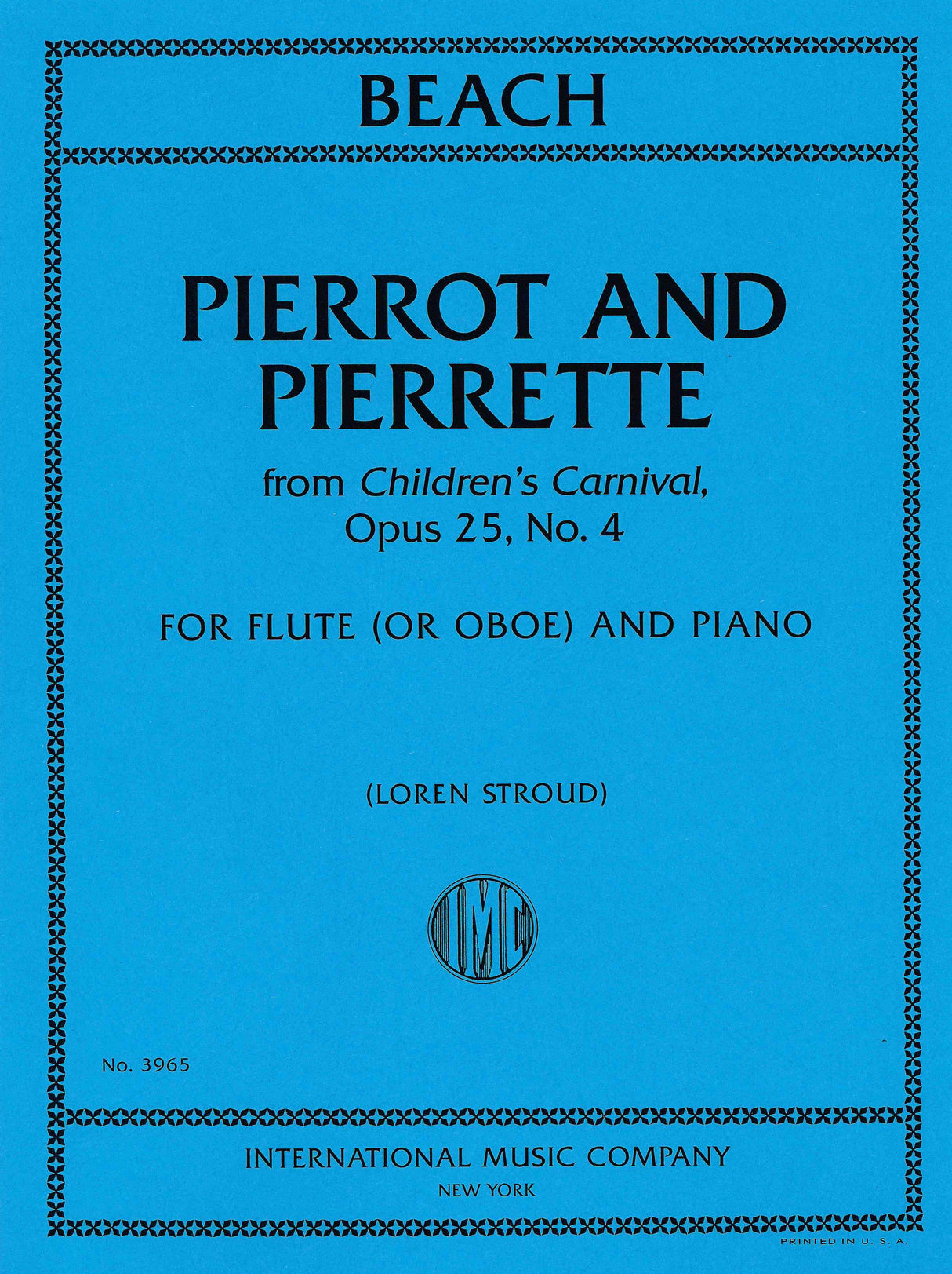 Beach: Pierrot and Pierrette, Op. 25, No. 4 (arr. for flute / oboe & piano)