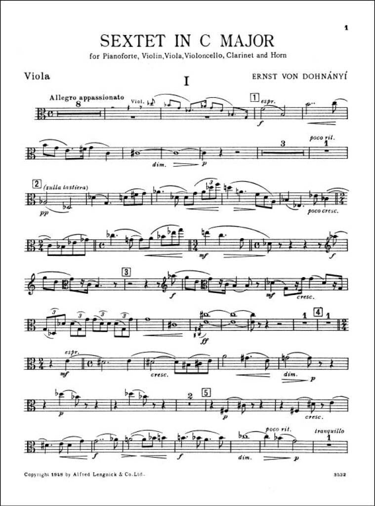 Dohnányi: Sextet in C Major, Op. 37