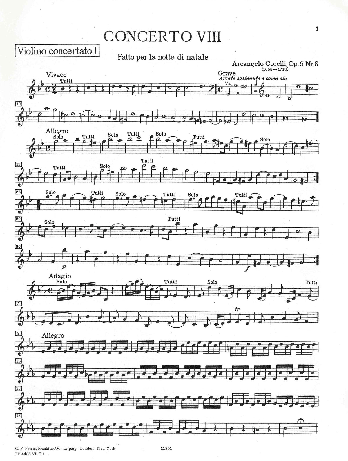 Corelli: Concerto Grosso, Op. 6, No. 8 in G