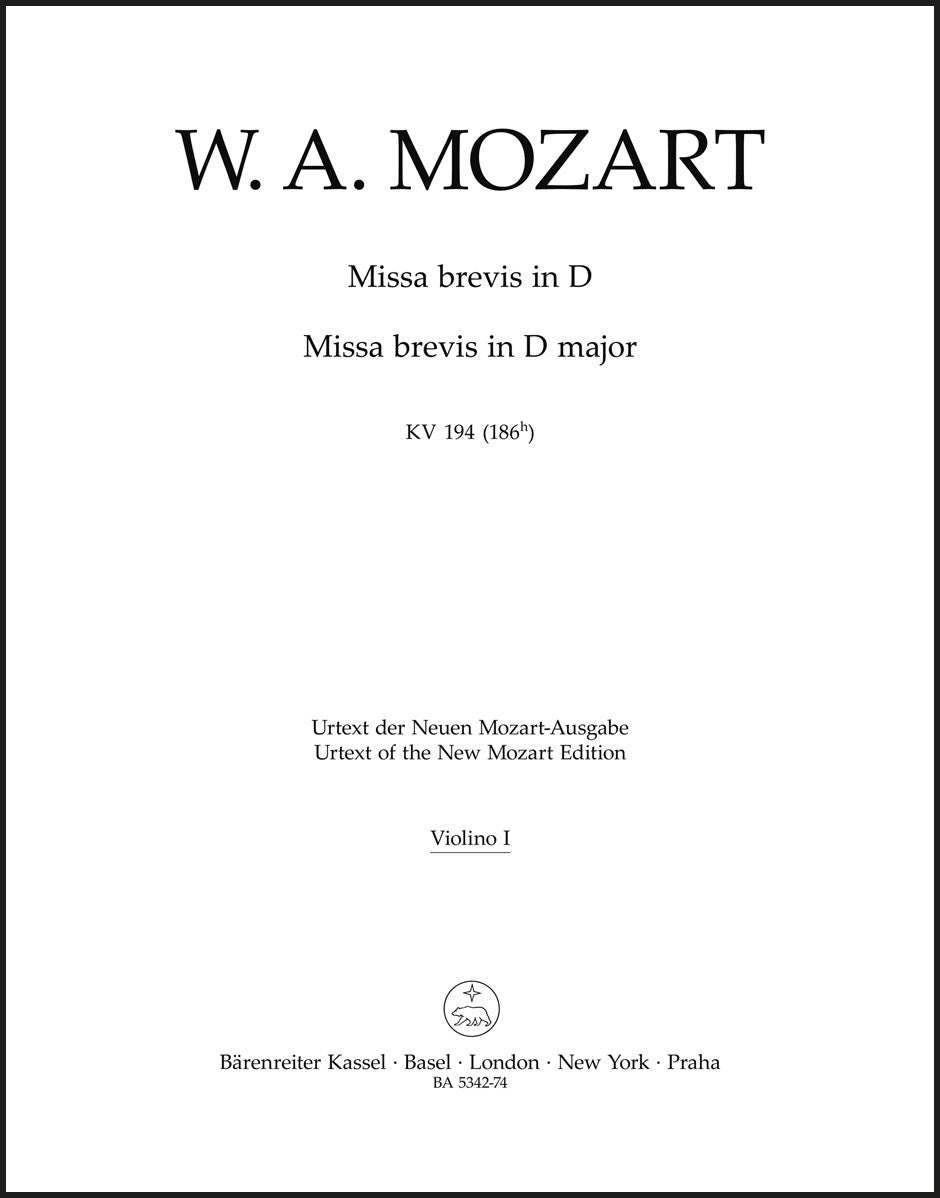 Mozart: Missa brevis in D Major, K. 194 (186h)