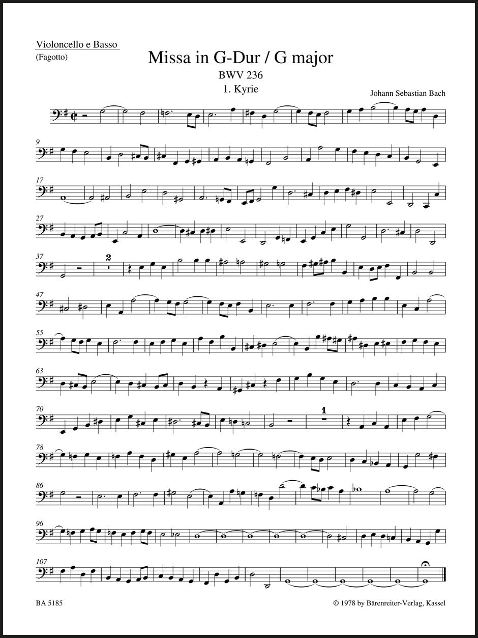 Bach: Mass in G Major, BWV 236