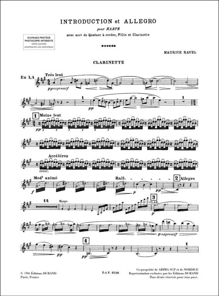 Ravel: Introduction and Allegro for Harp, String Quartet, Flute and Clarinet
