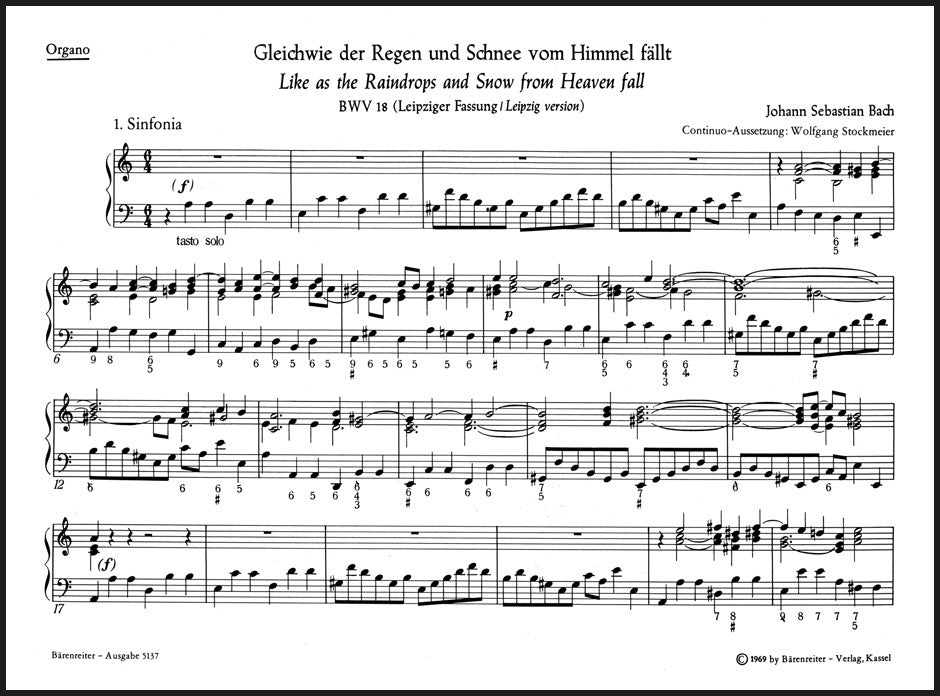 Bach: Gleichwie der Regen and Schnee vom Himmel fällt, BWV 18