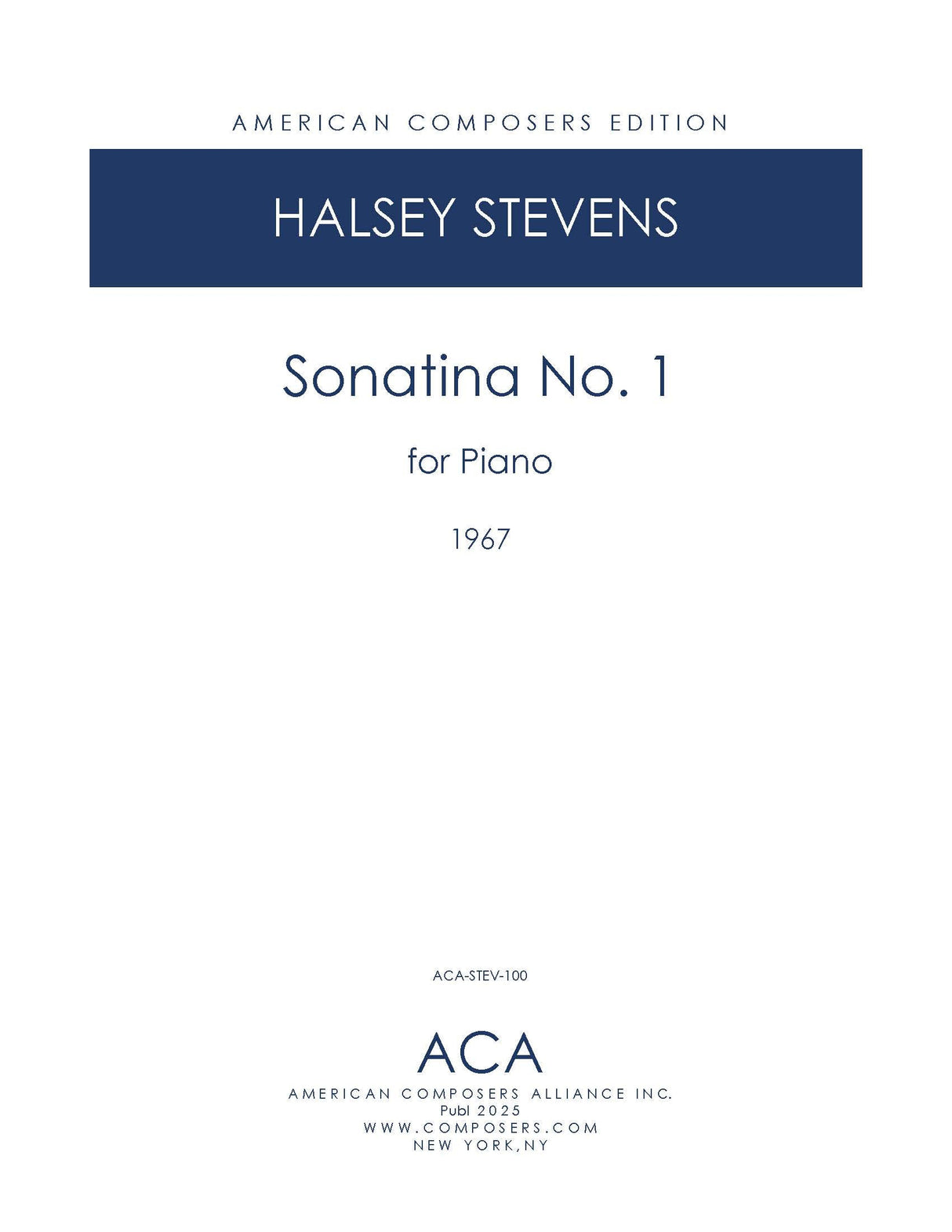 Stevens: Piano Sonatina No. 1