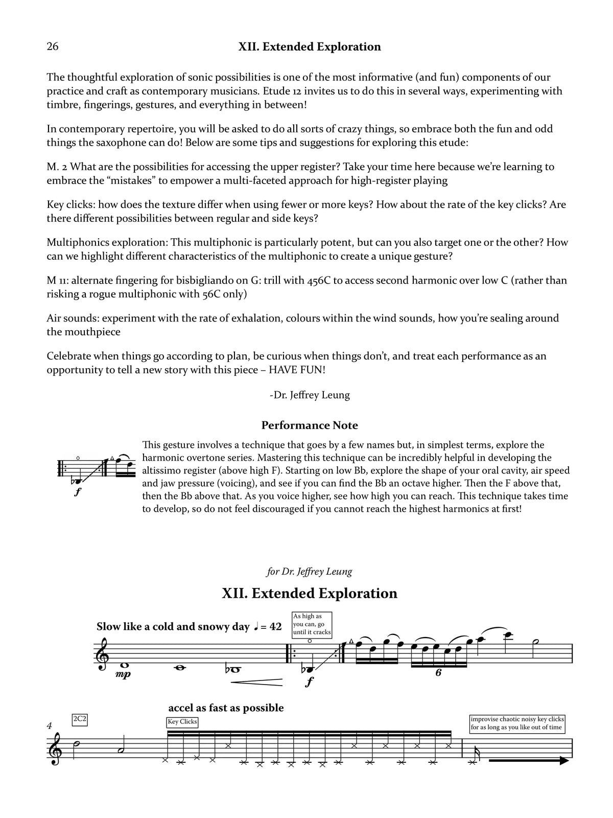 Arias: Thirteen Etudes, and Sonata for Alto Saxophone and PIano.