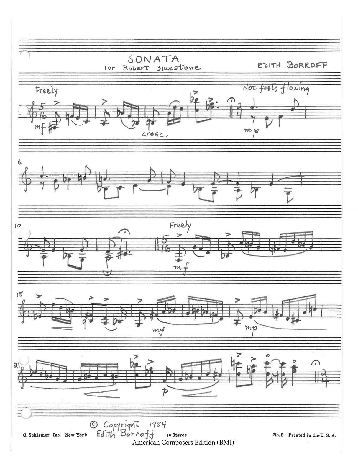 Borroff: Guitar Sonata