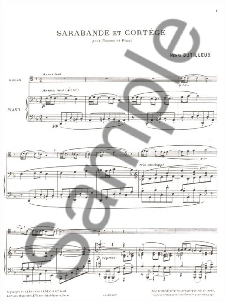 Dutilleux: Sarabande et Cortege
