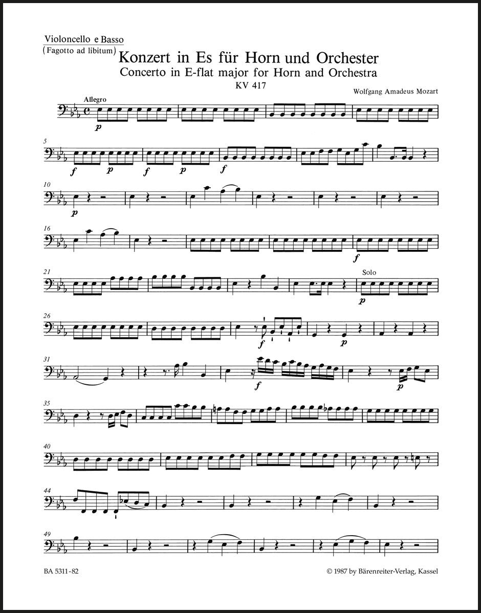 Mozart: Horn Concerto No. 2 in E-flat Major, K. 417