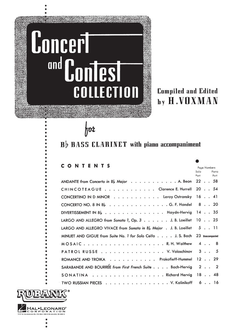 Concert and Contest Collection - Bass Clarinet