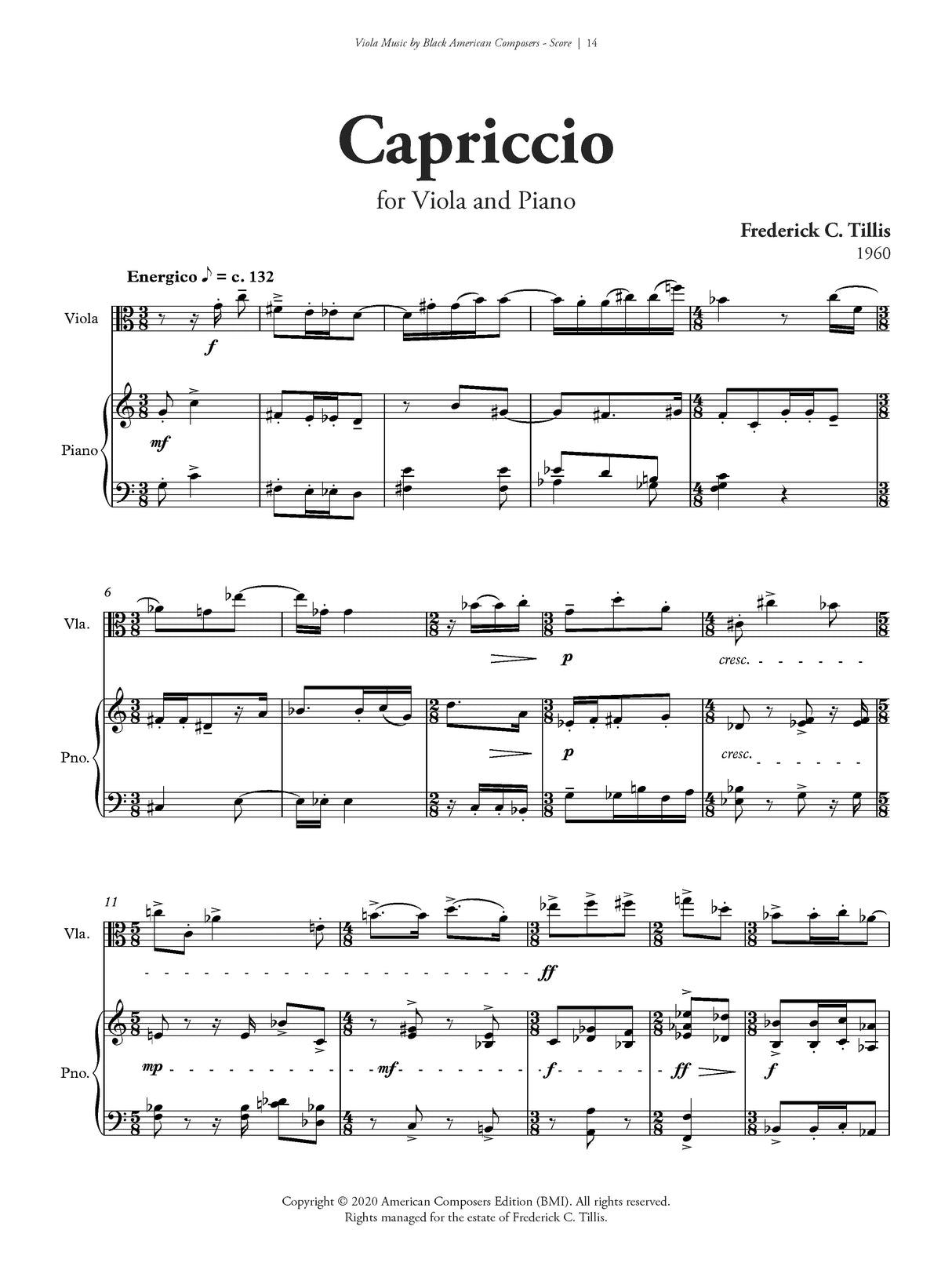 Viola Music By Black American Composers