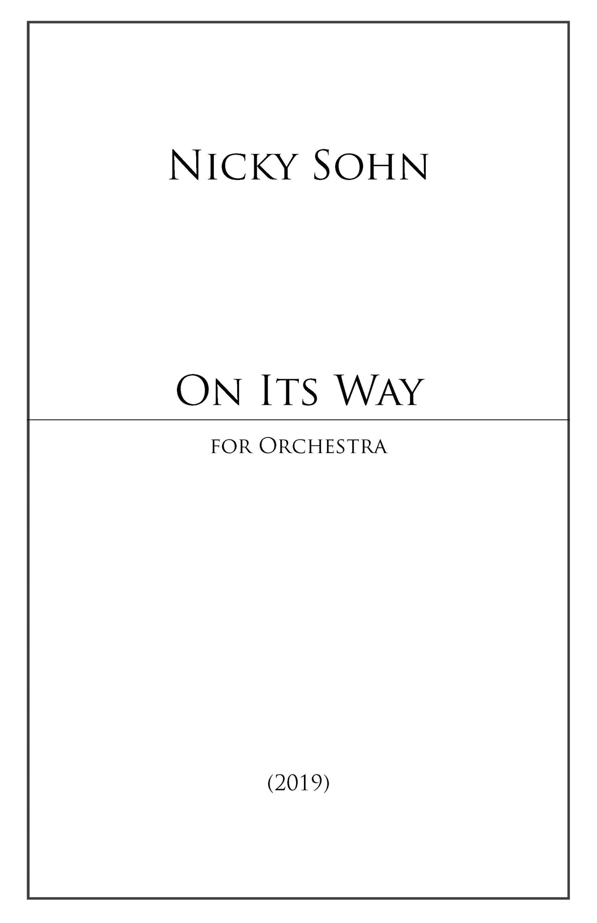 Sohn: On its way