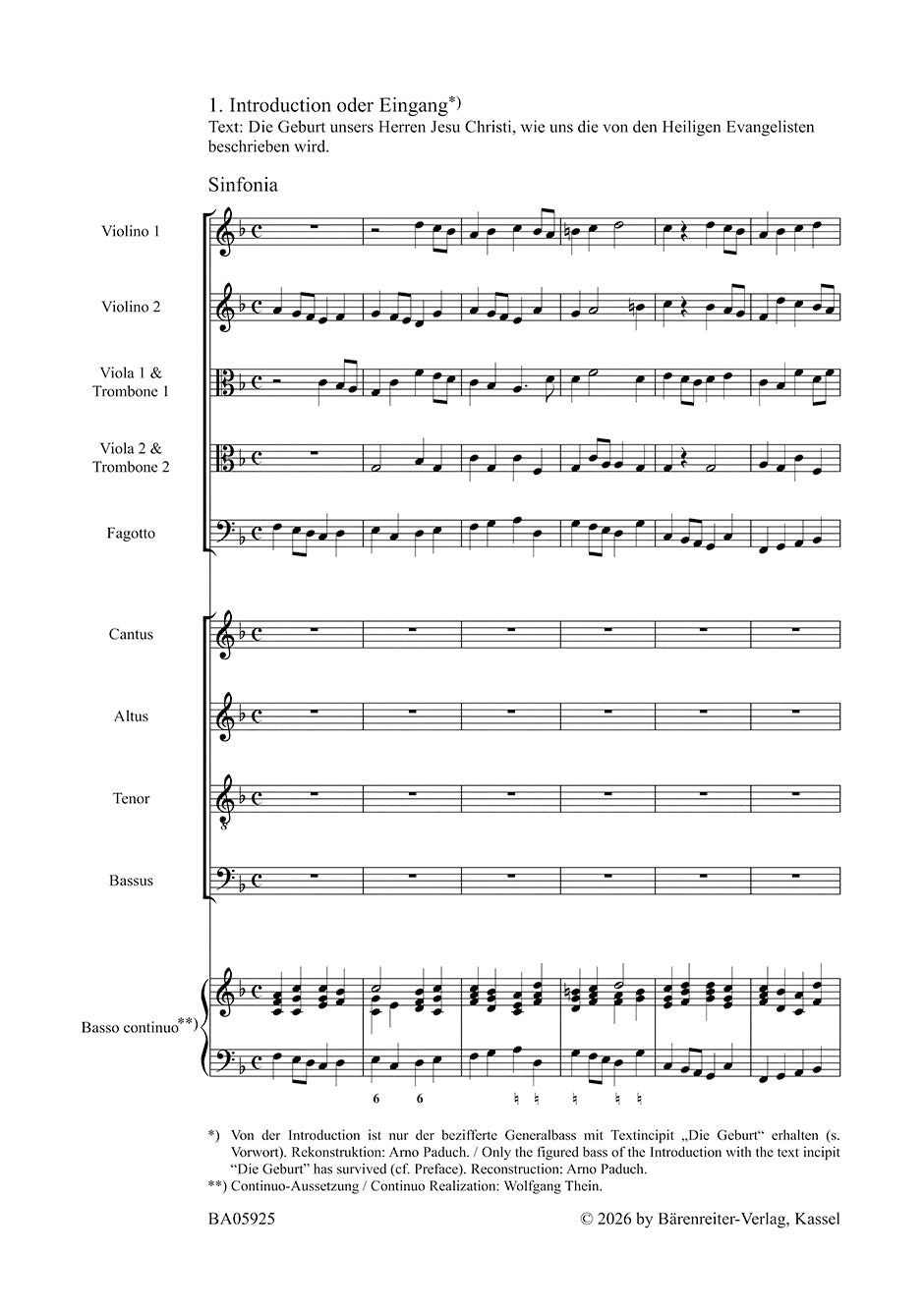 Schütz: Historia der Geburt Jesu Christi, SWV 435