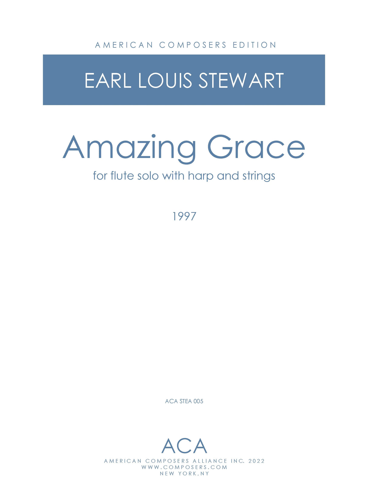 Stewart: Amazing Grace for Flute, Harp, and Strings