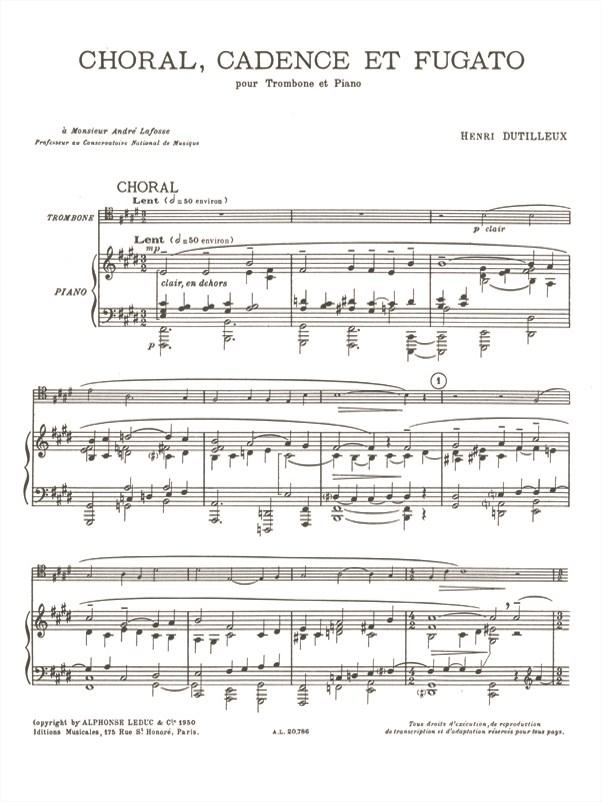 Dutilleux: Choral, Cadence et Fugueto
