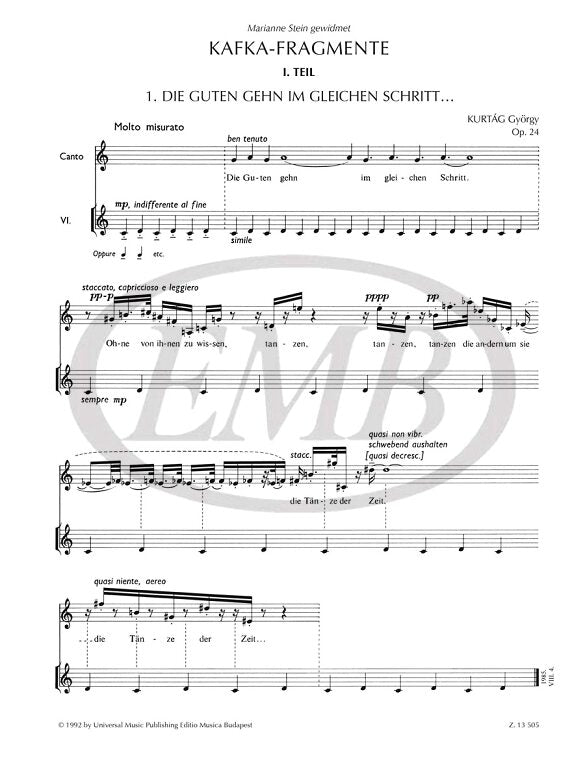 Kurtág: Kafka Fragments, Op. 24