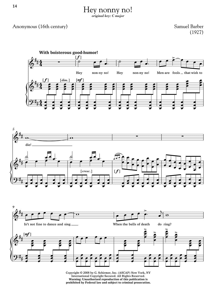 Barber: 10 Selected Songs