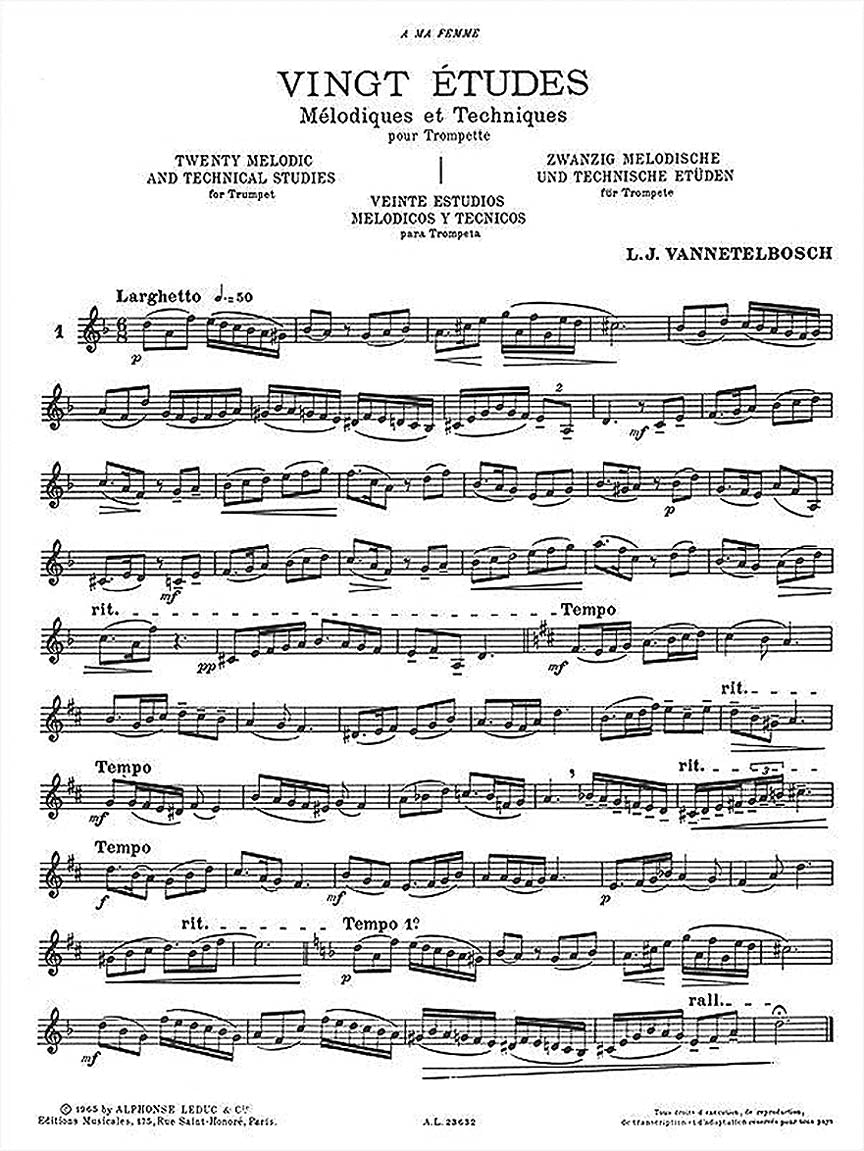 Vannetelbosch: 20 Melodic & Technical Etudes