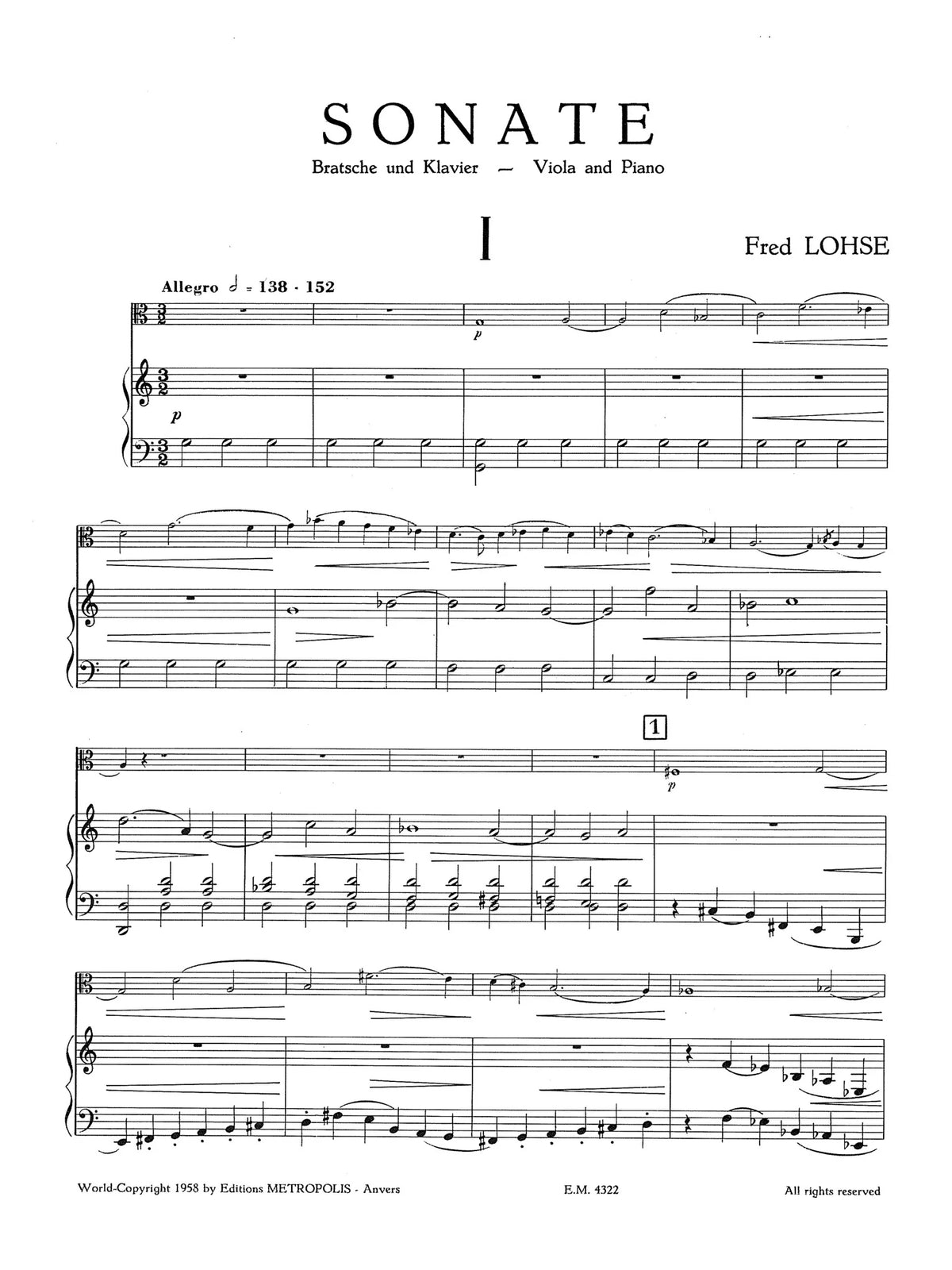 Lohse: Viola Sonata