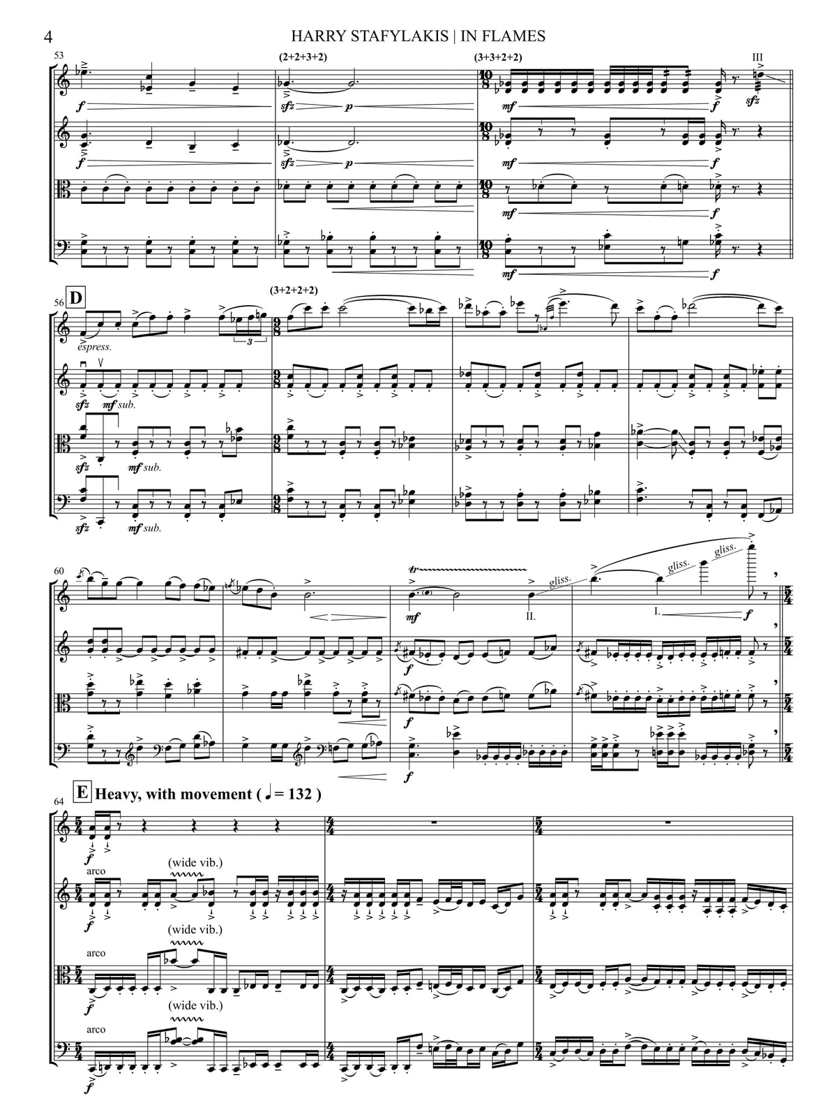 Stafylakis: String Quartet No. 2 ("In Flames")